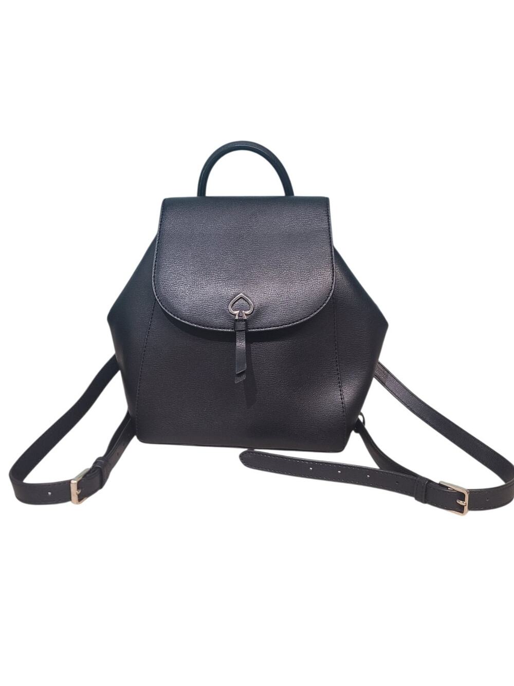 Kate Spade Adel Medium Flap Leather Backpack Black WKRU6412